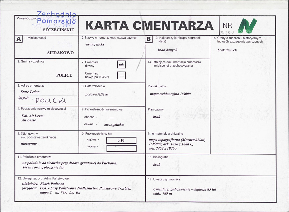 Karta cmentarza, skan nr 1