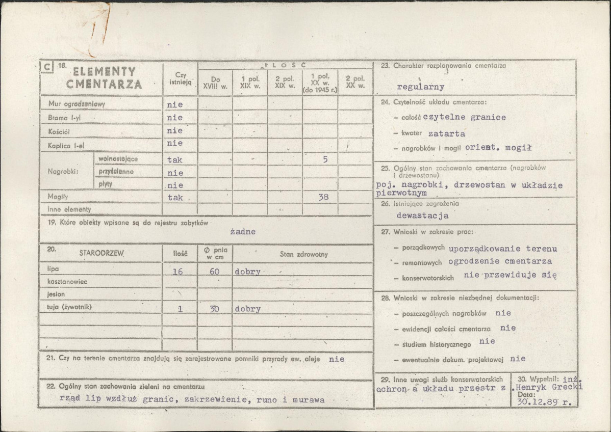 Karta cmentarza, skan nr 2