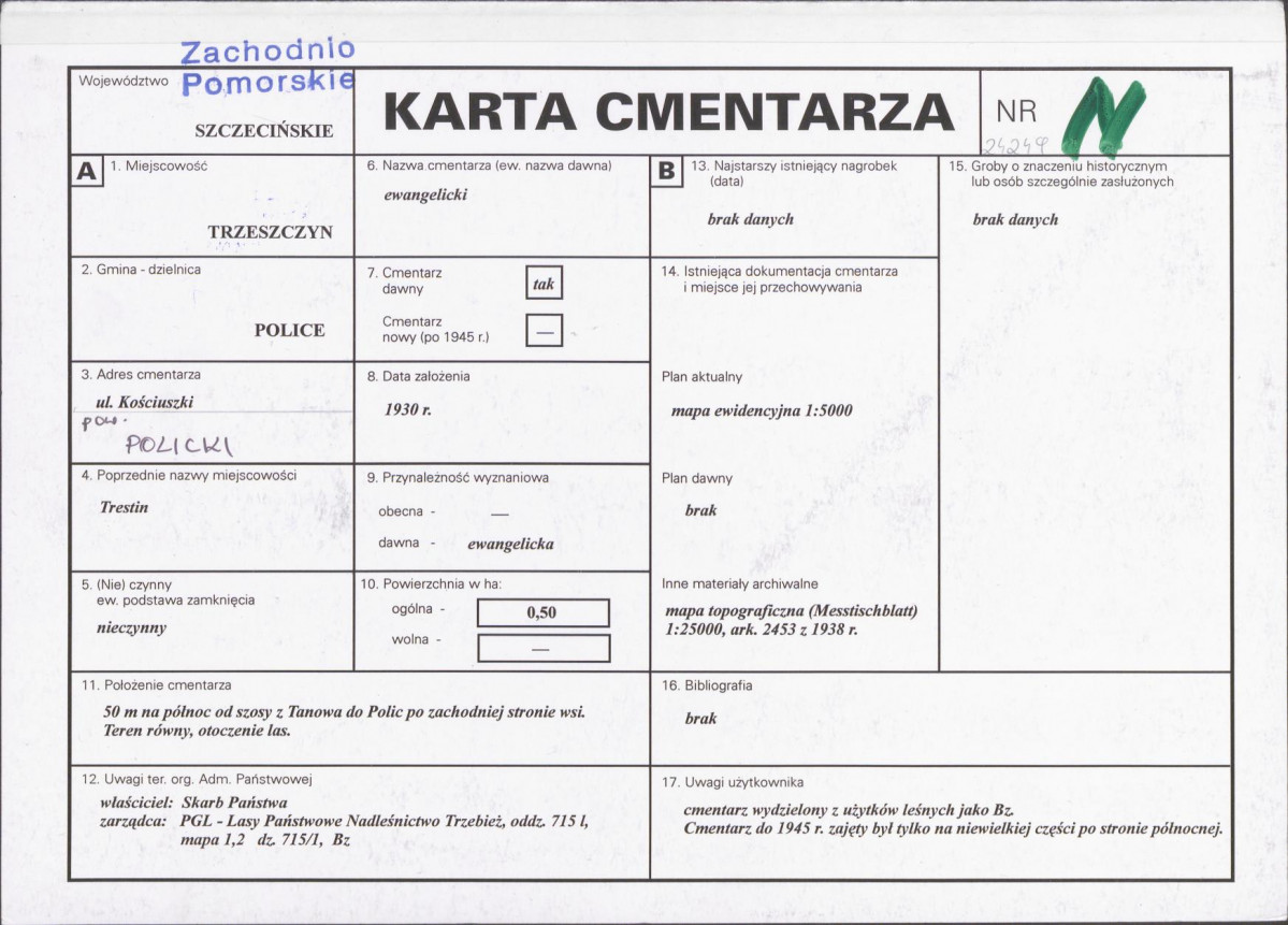 Karta cmentarza, skan nr 1