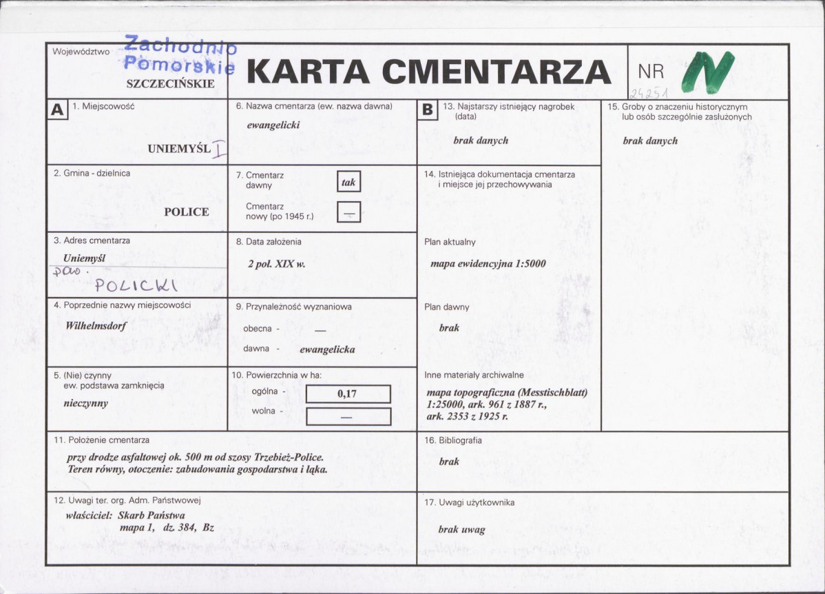 Karta cmentarza, skan nr 1