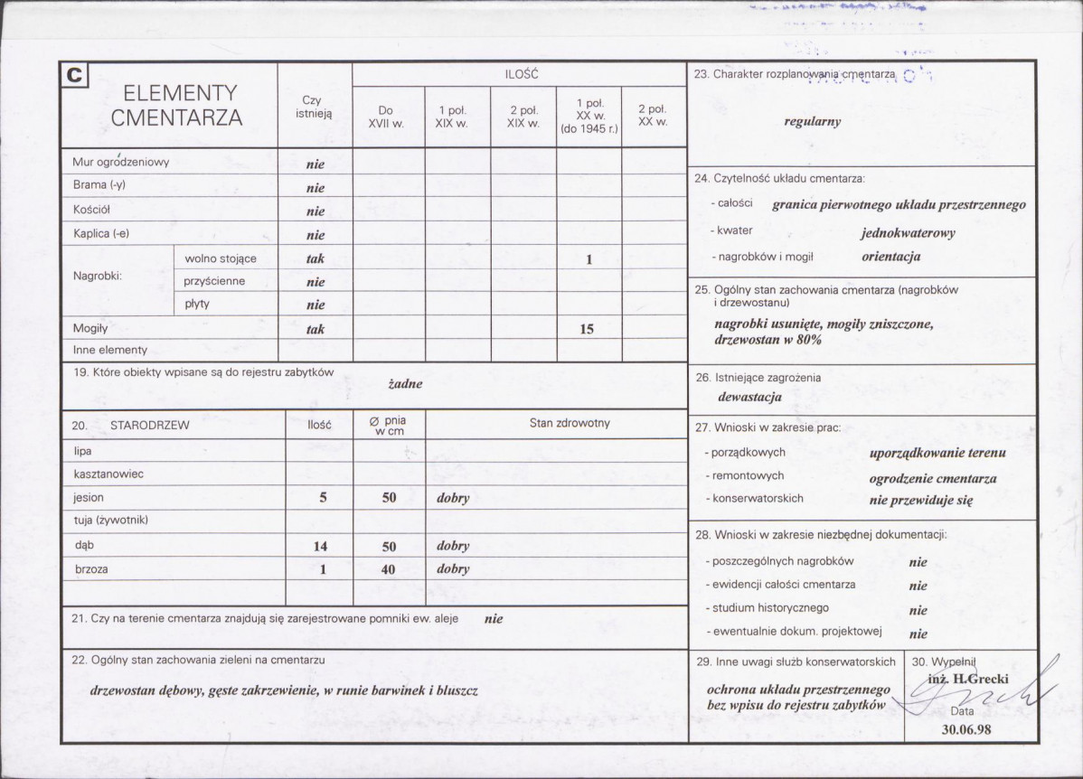 Karta cmentarza, skan nr 2