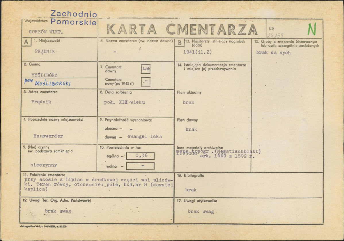Karta cmentarza, skan nr 1