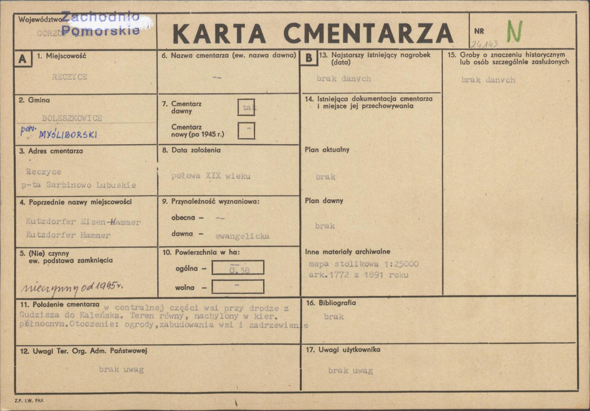 Karta cmentarza, skan nr 1