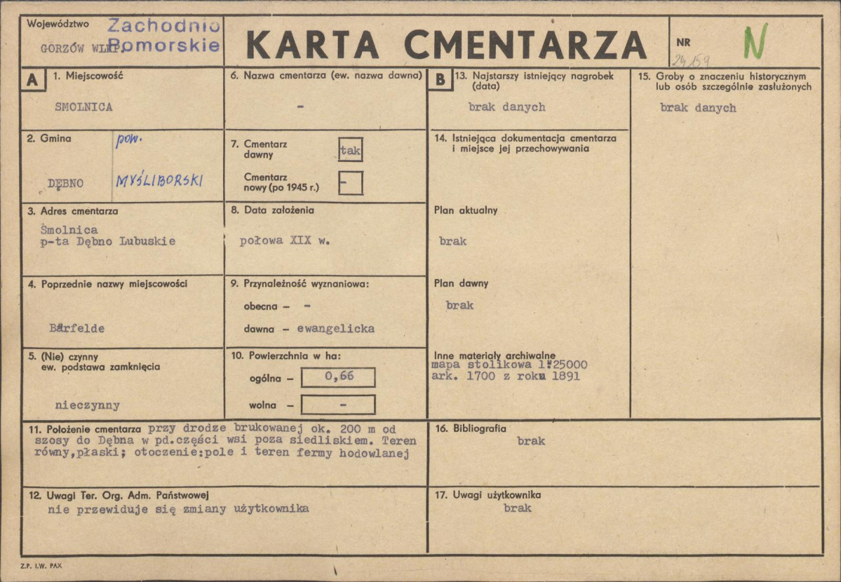Karta cmentarza, skan nr 1