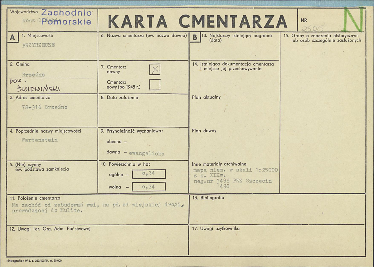 KC - Karta cmentarza, skan nr 1