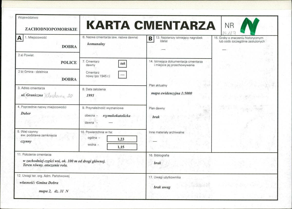 Karta cmentarza, skan nr 1