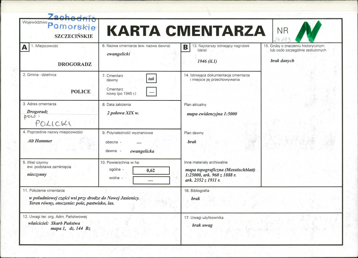 Karta cmentarza, skan nr 1