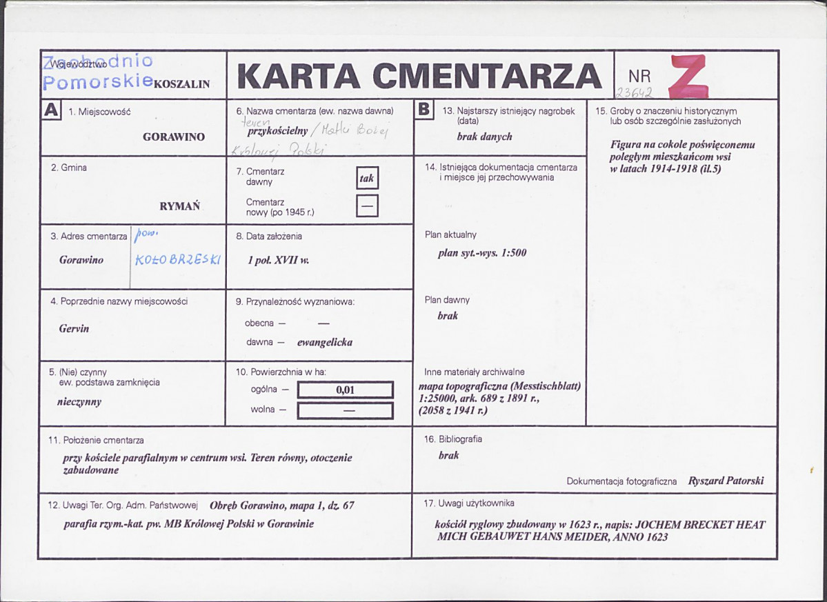 Karta cmentarza, skan nr 1