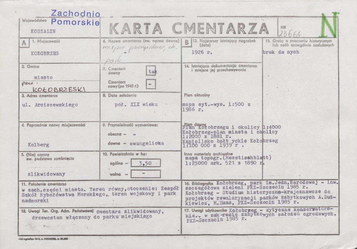 Karta cmentarza, skan nr 1