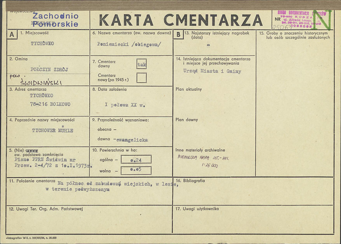 KC - Karta cmentarza, skan nr 1