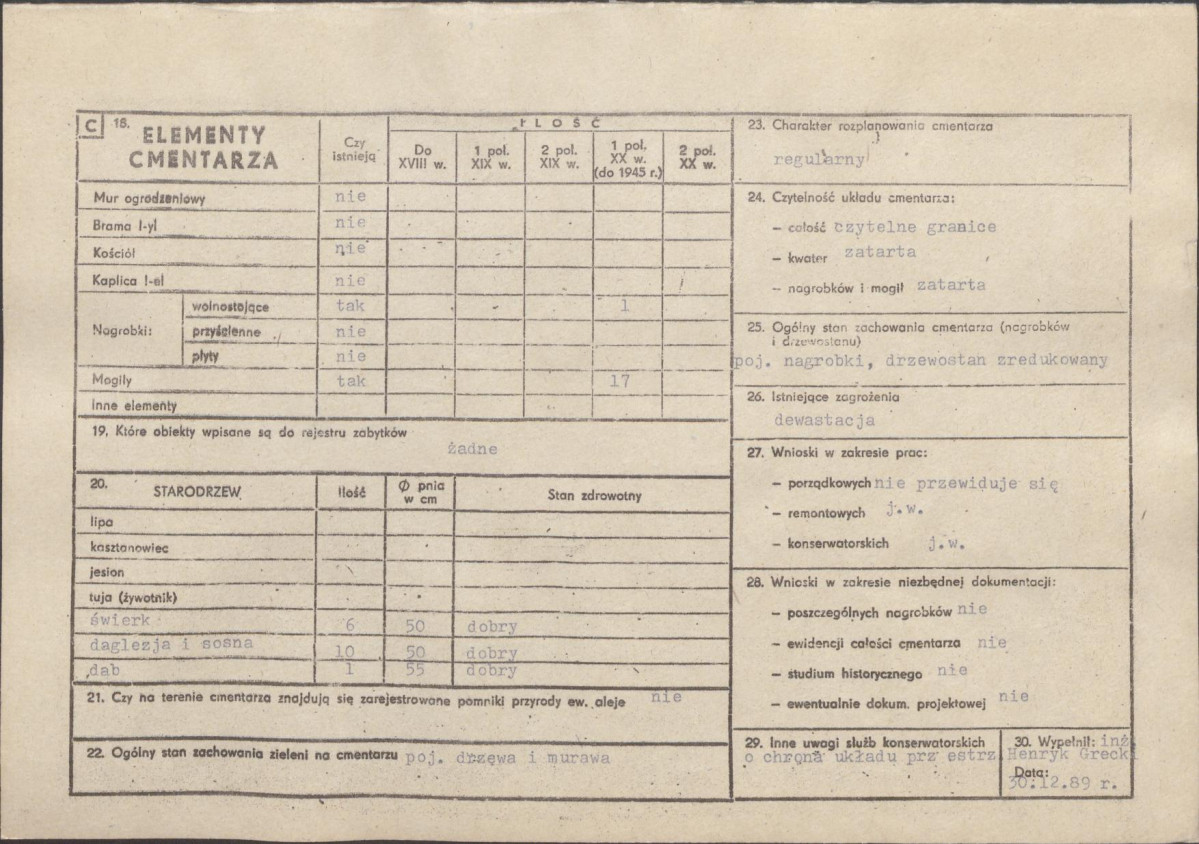 Karta cmentarza, skan nr 2
