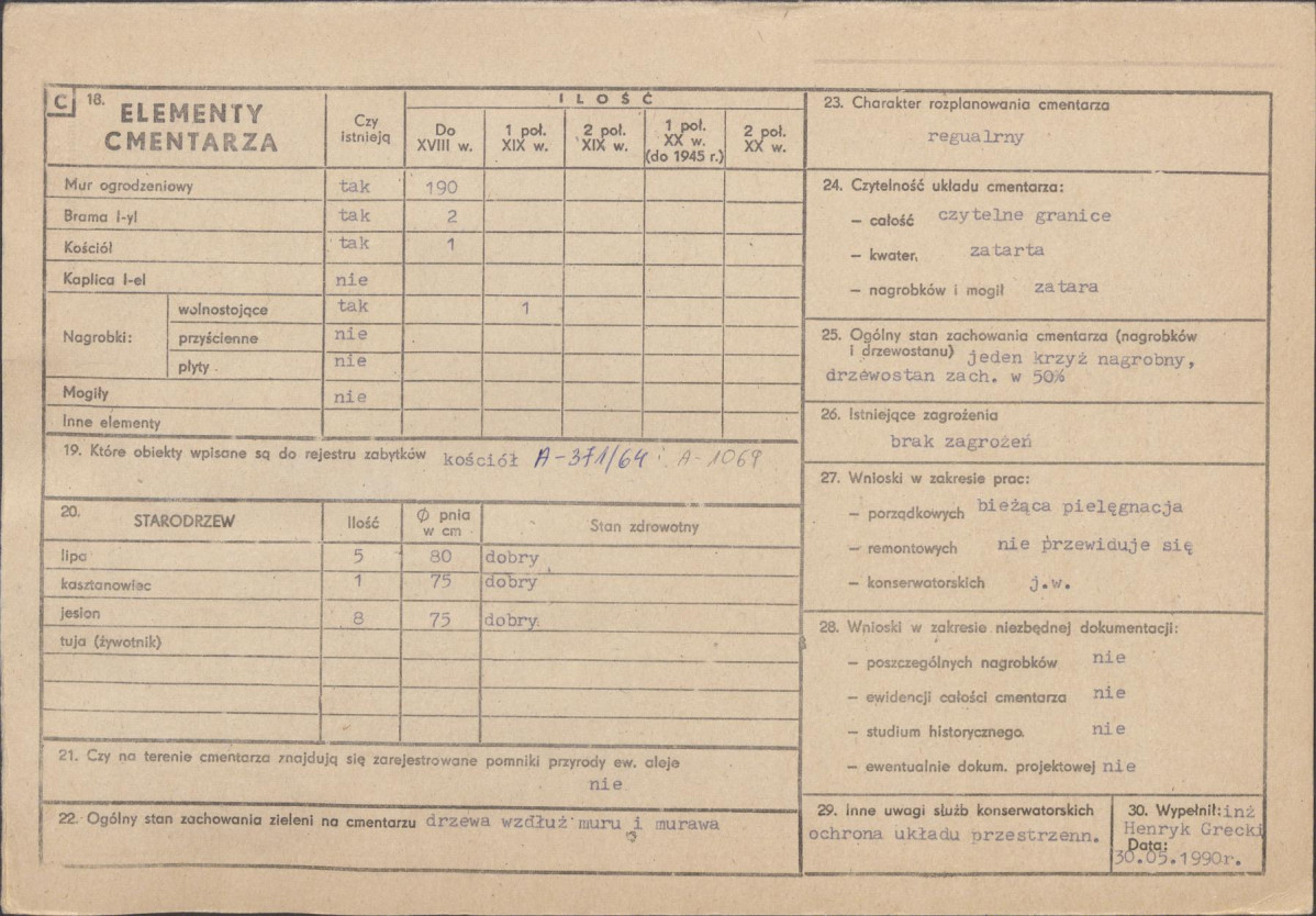 Karta cmentarza, skan nr 2