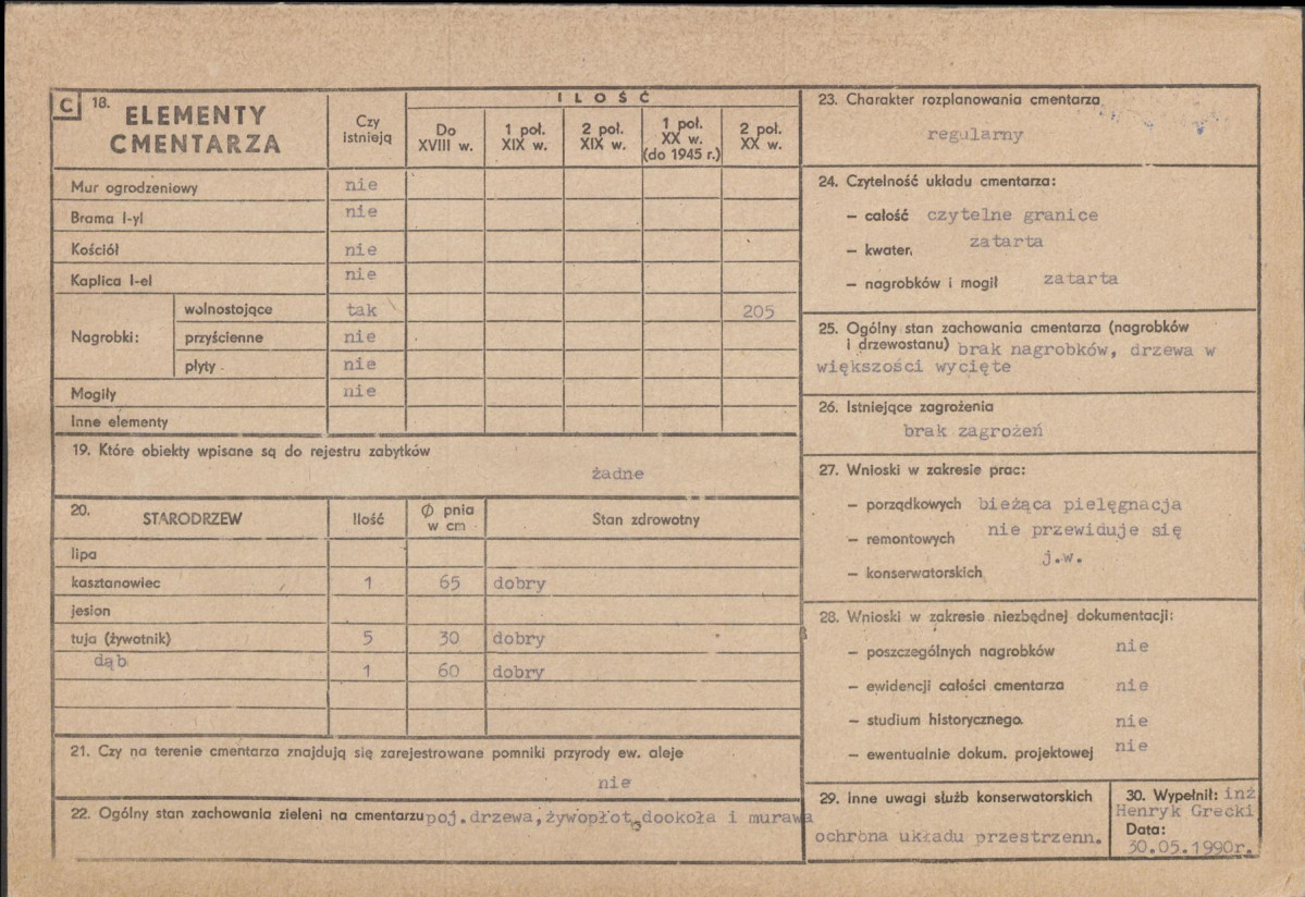 Karta cmentarza, skan nr 2