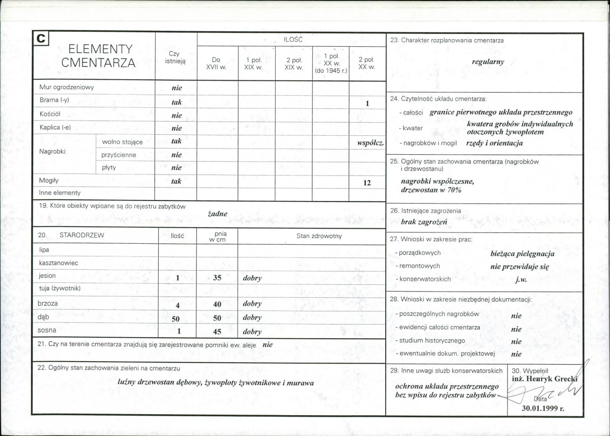 Karta cmentarza, skan nr 2