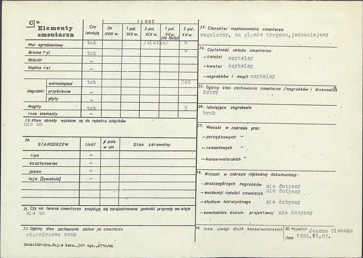 KC - Karta cmentarza, skan nr 2