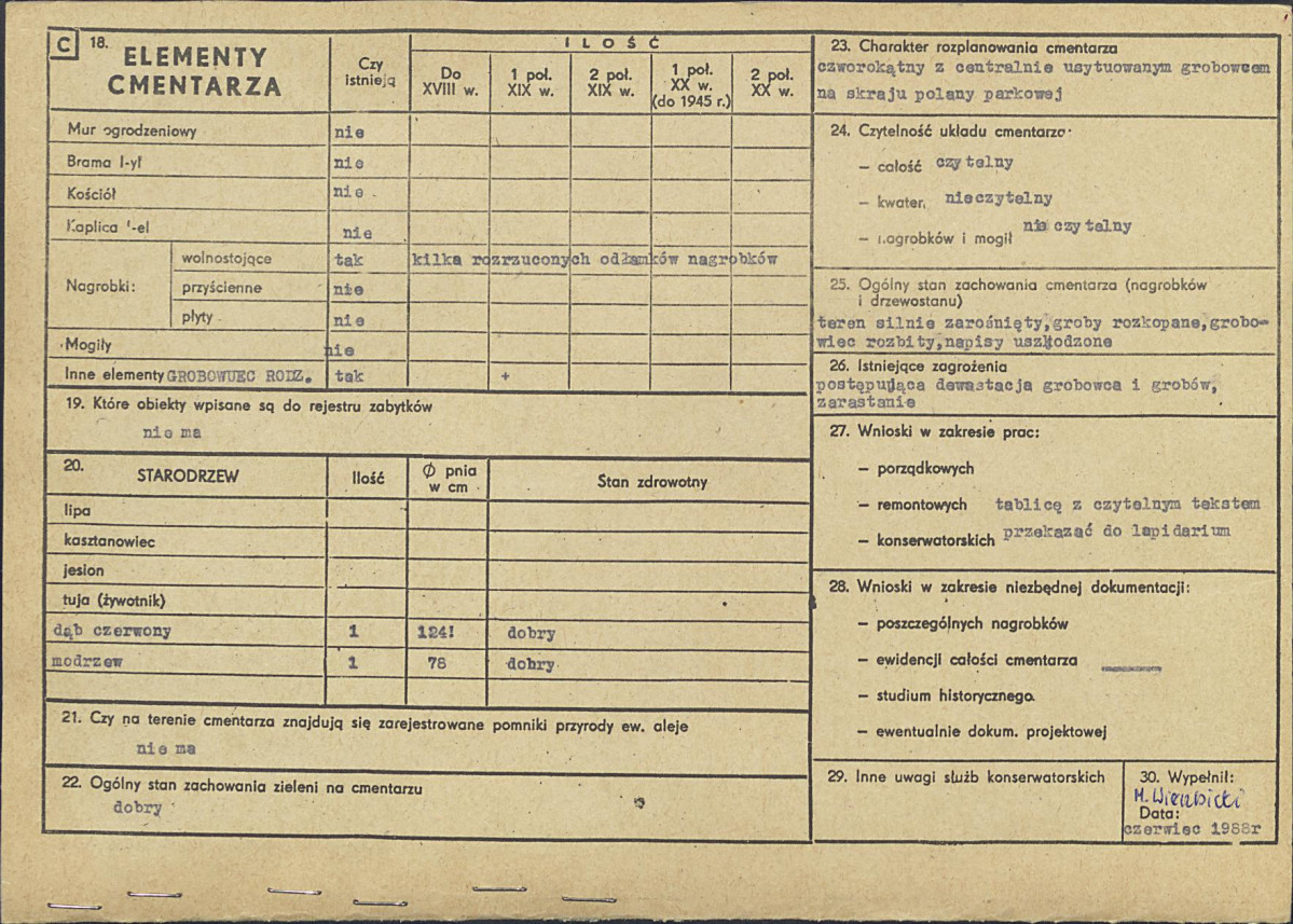 KC - Karta cmentarza, skan nr 2