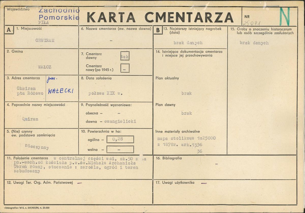 KC - Karta cmentarza, skan nr 1