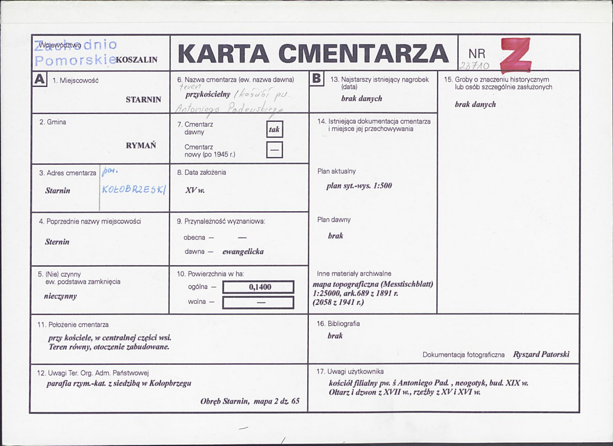 Karta cmentarza, skan nr 1