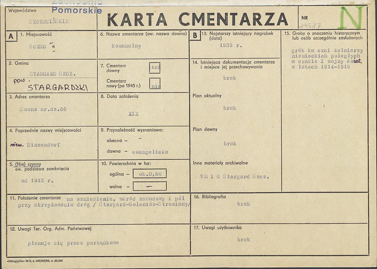 KC - Karta cmentarza, skan nr 1