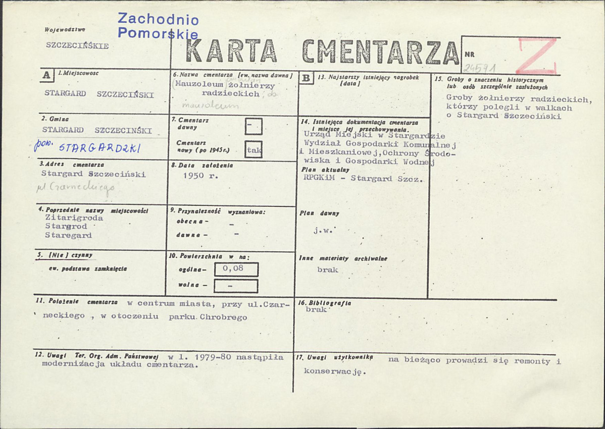 KC - Karta cmentarza, skan nr 1