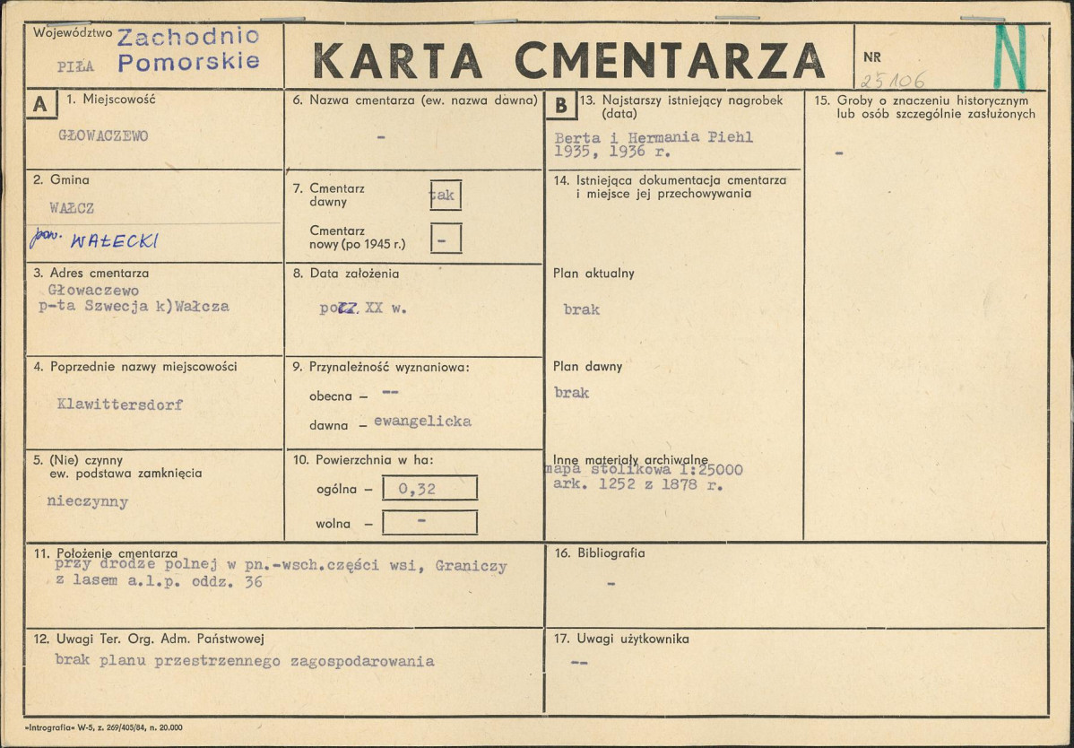 KC - Karta cmentarza, skan nr 1