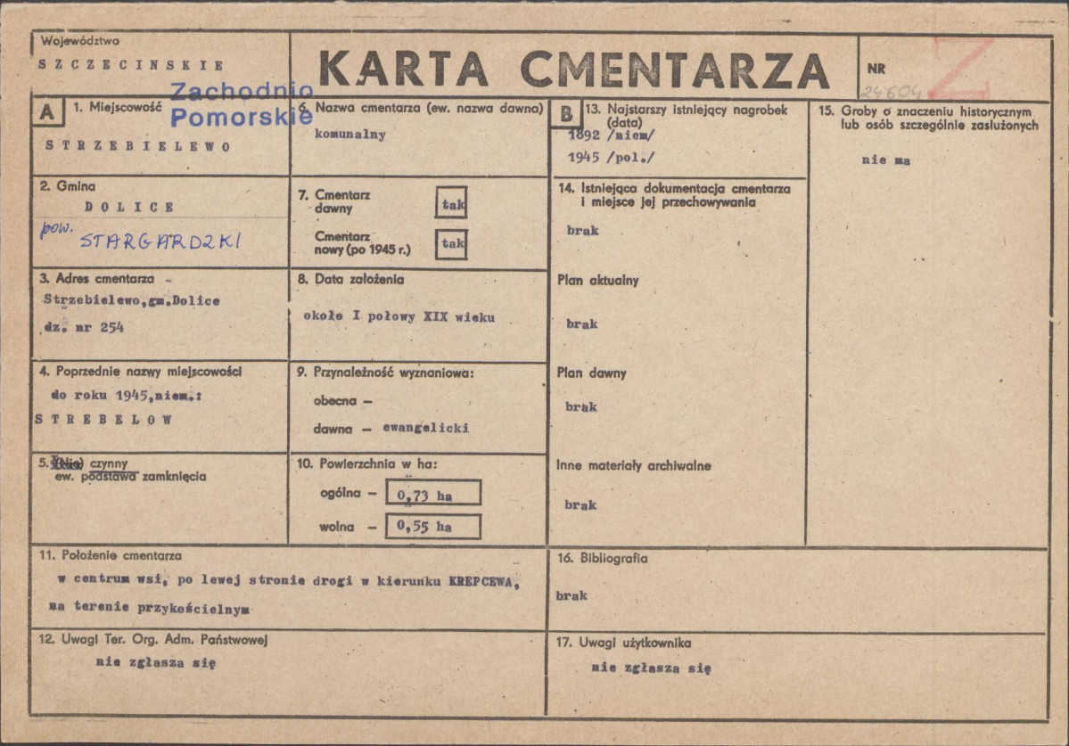 KC - Karta cmentarza, skan nr 1
