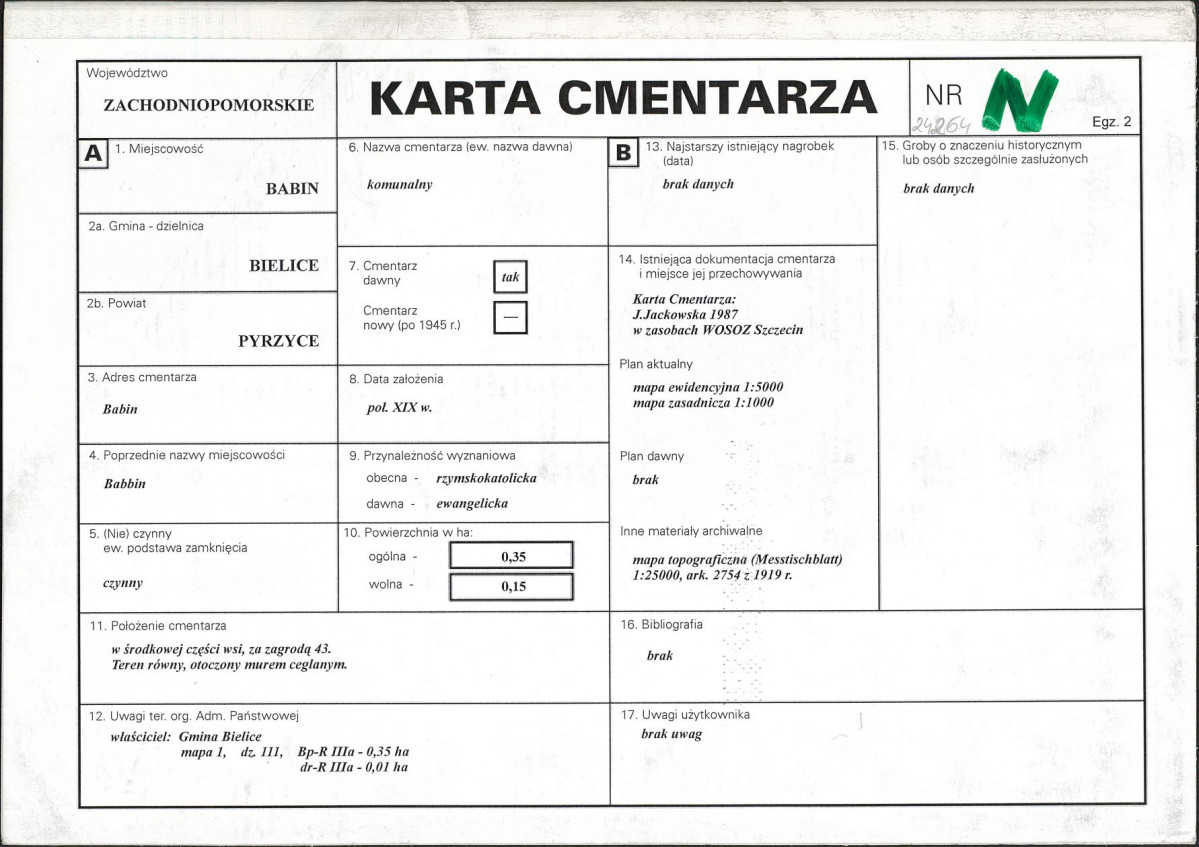 Karta cmentarza, skan nr 1