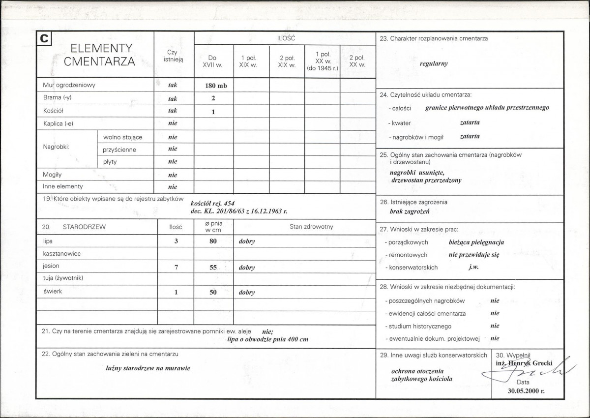 KC - Karta cmentarza, skan nr 2
