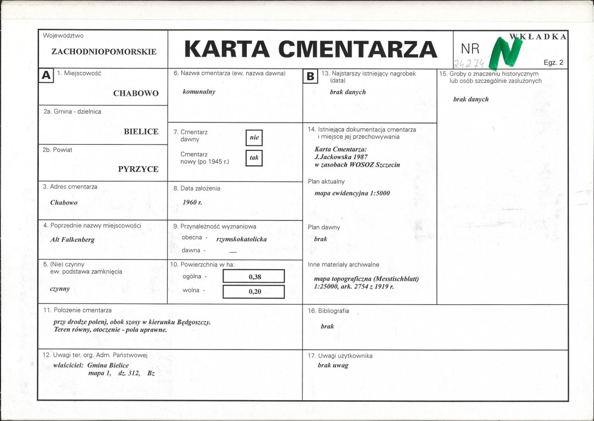 Karta cmentarza, skan nr 1