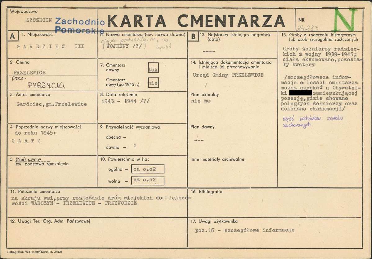 KC - Karta cmentarza, skan nr 1