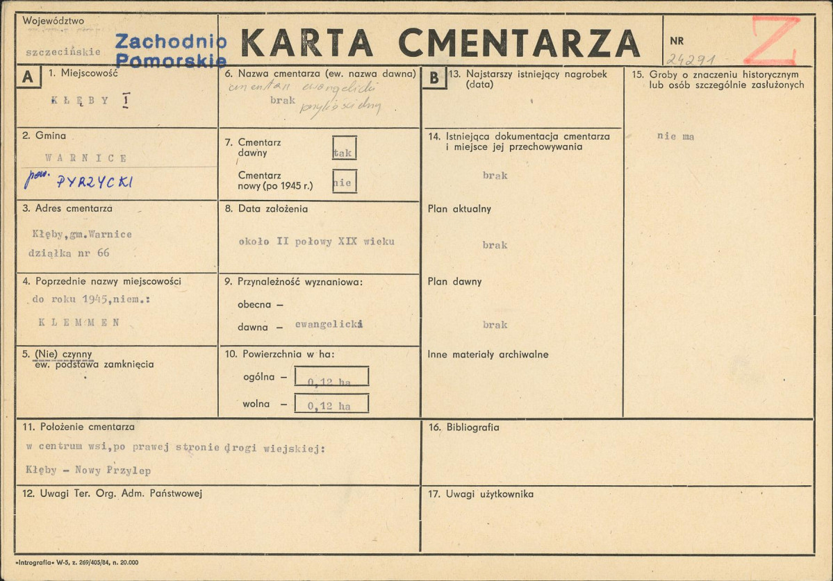 Karta cmentarza, skan nr 1