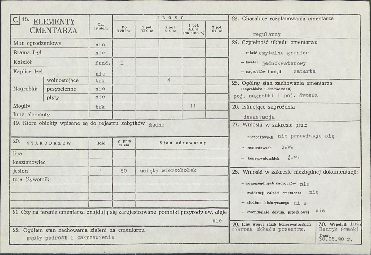 KC - Karta cmentarza, skan nr 2