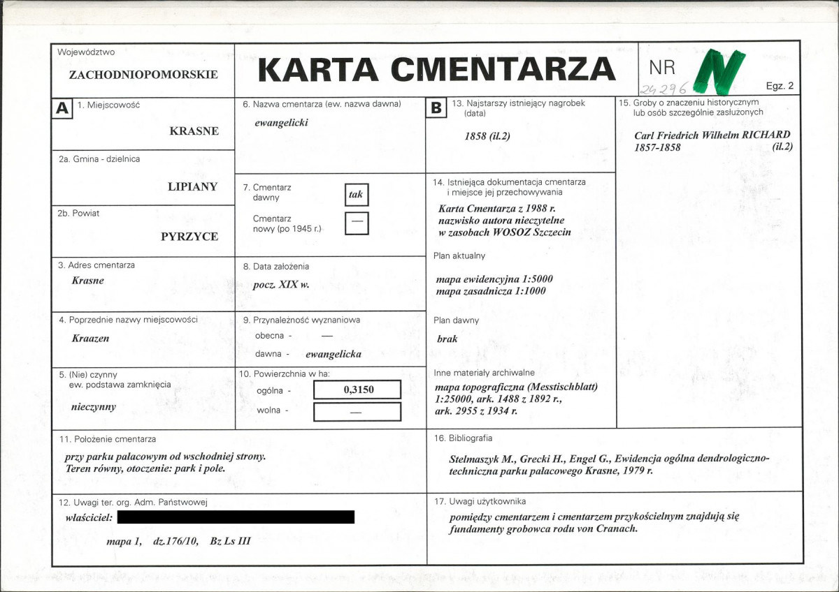 KC - Karta cmentarza, skan nr 1