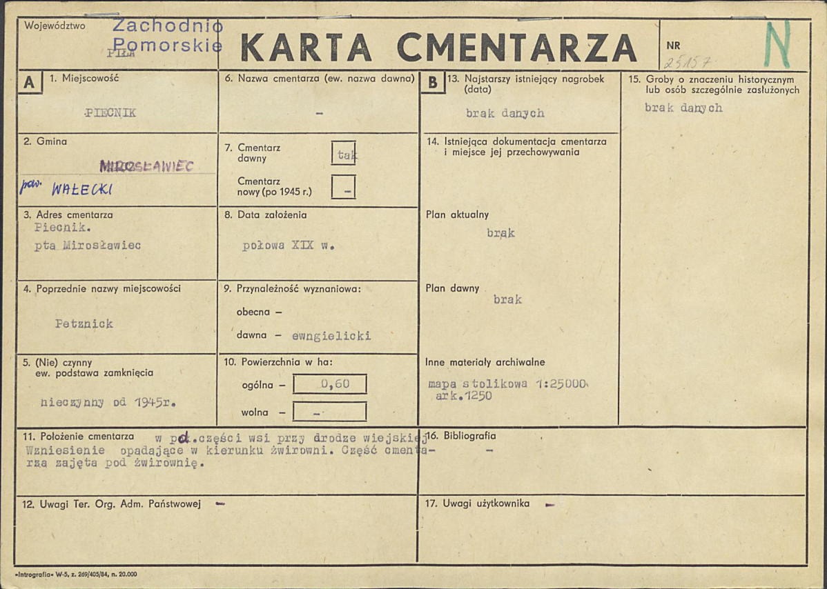 KC - Karta cmentarza, skan nr 1