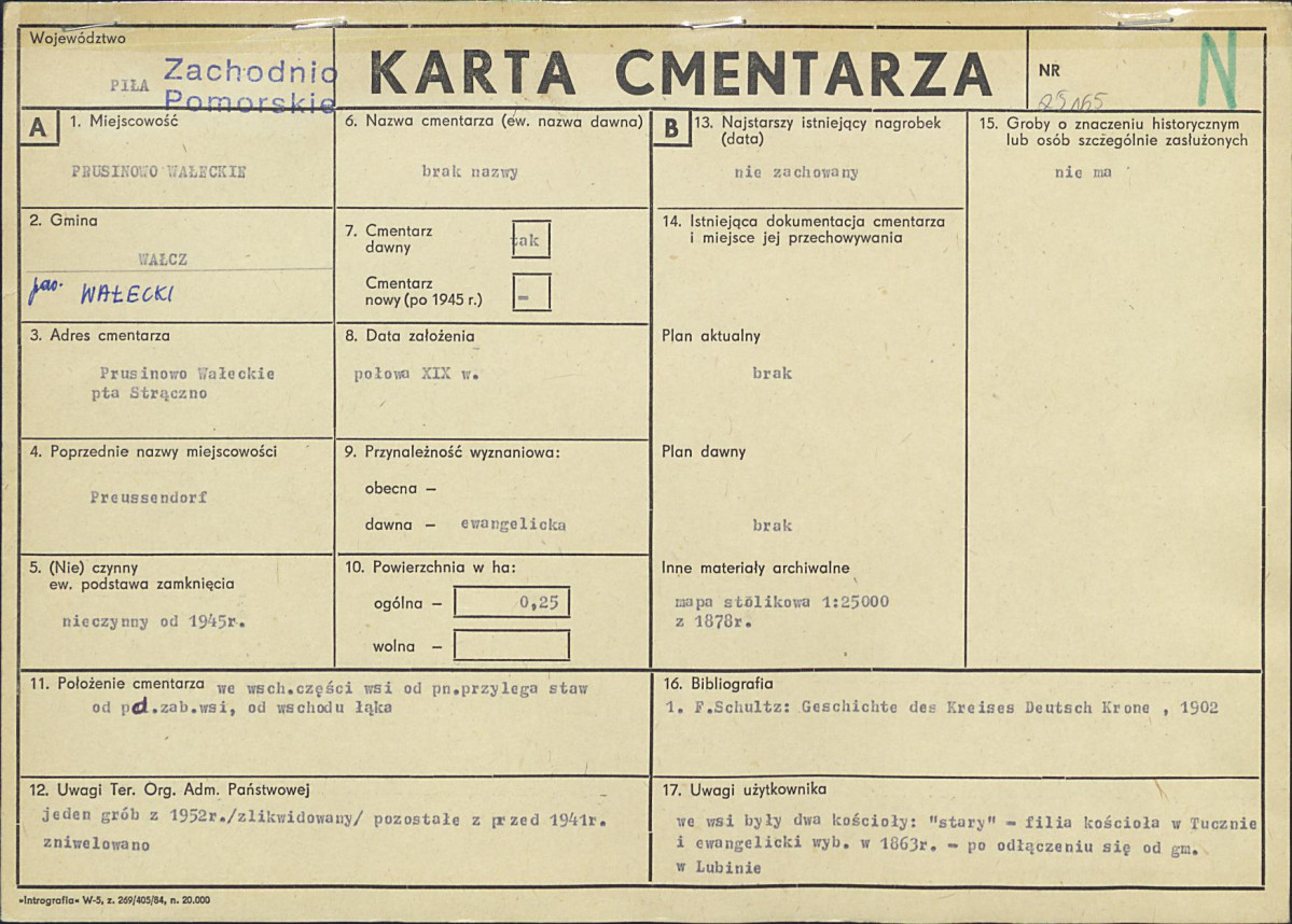 KC - Karta cmentarza, skan nr 1