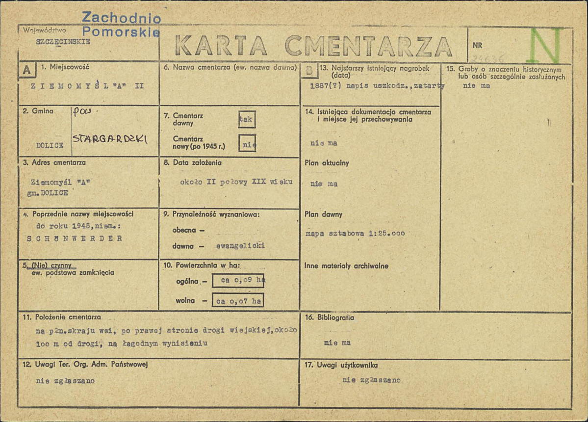 KC - Karta cmentarza, skan nr 1