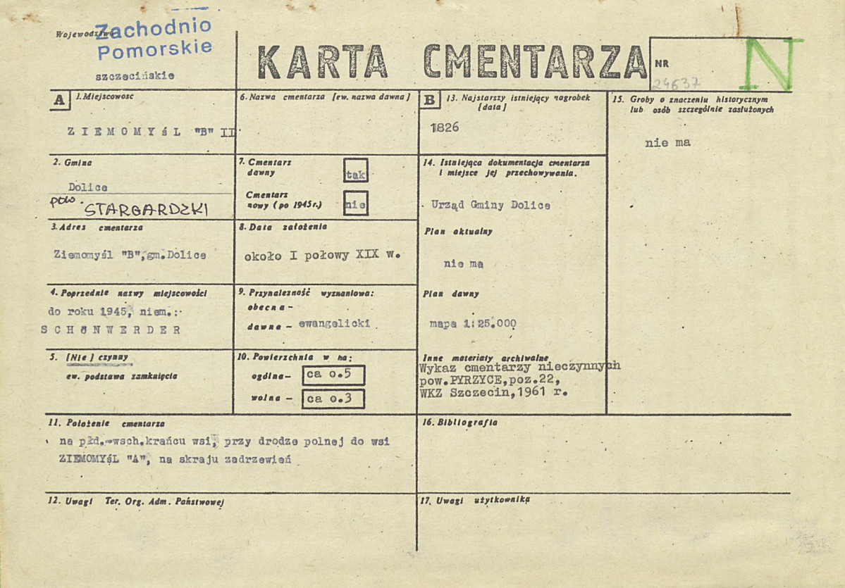 KC - Karta cmentarza, skan nr 1
