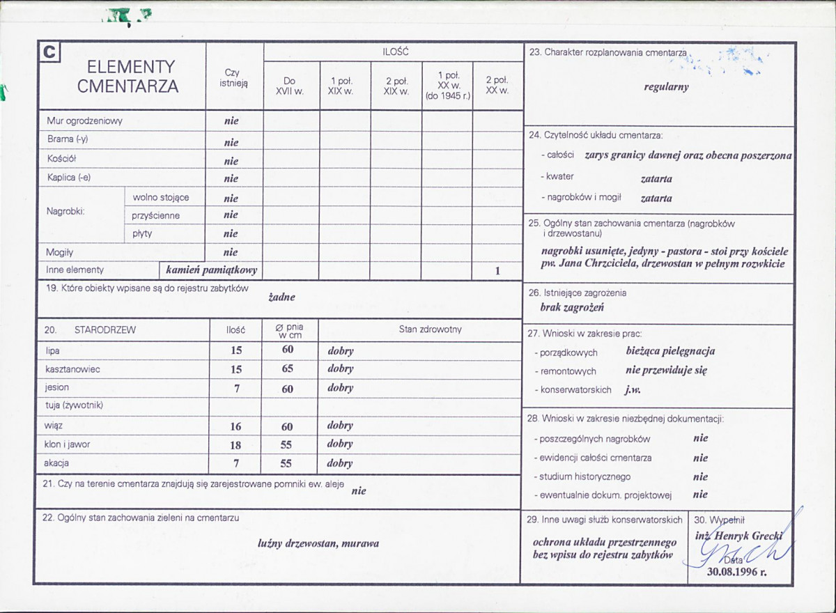 KC - Karta cmentarza, skan nr 2