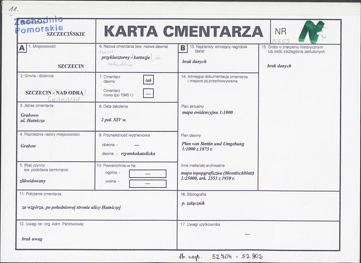 Karta cmentarza, skan nr 1