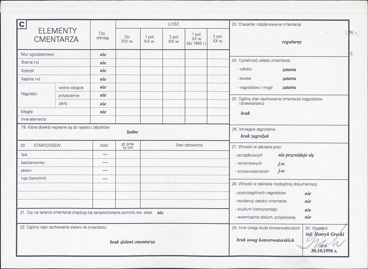 KC - Karta cmentarza, skan nr 2