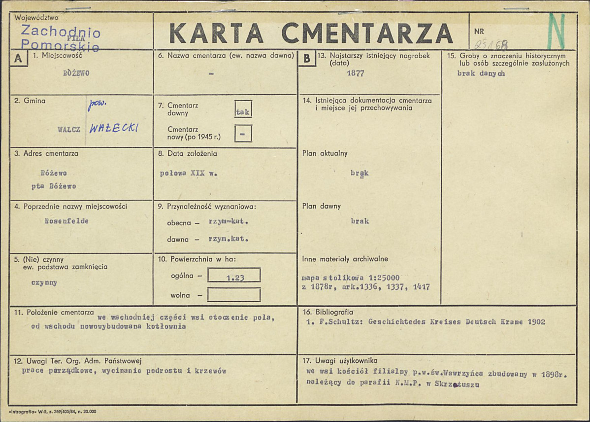 KC - Karta cmentarza, skan nr 1