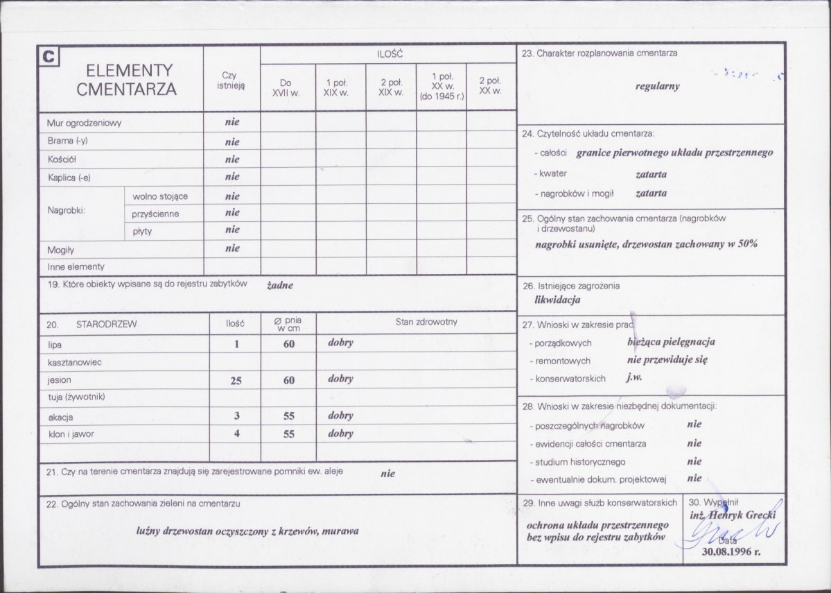 KC - Karta cmentarza, skan nr 2
