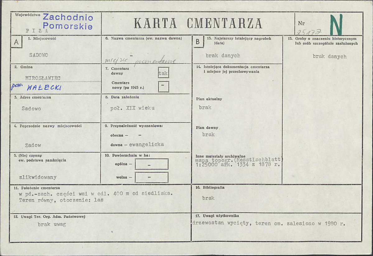 KC - Karta cmentarza, skan nr 1