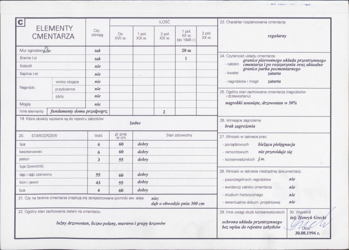 KC - Karta cmentarza, skan nr 2