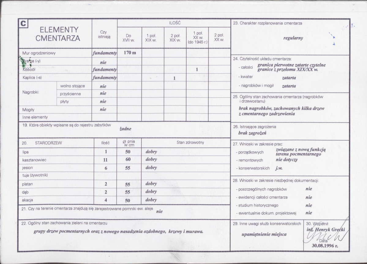 KC - Karta cmentarza, skan nr 2