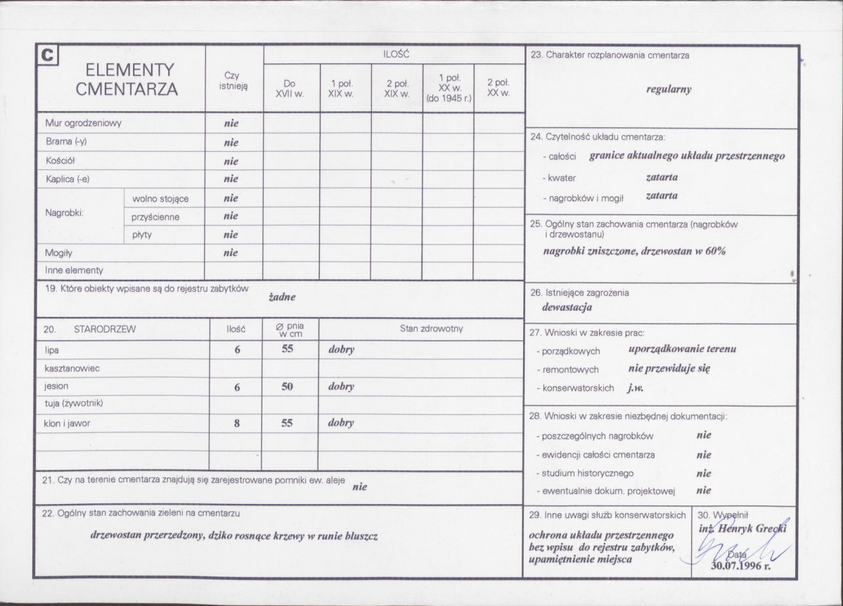 KC - Karta cmentarza, skan nr 2