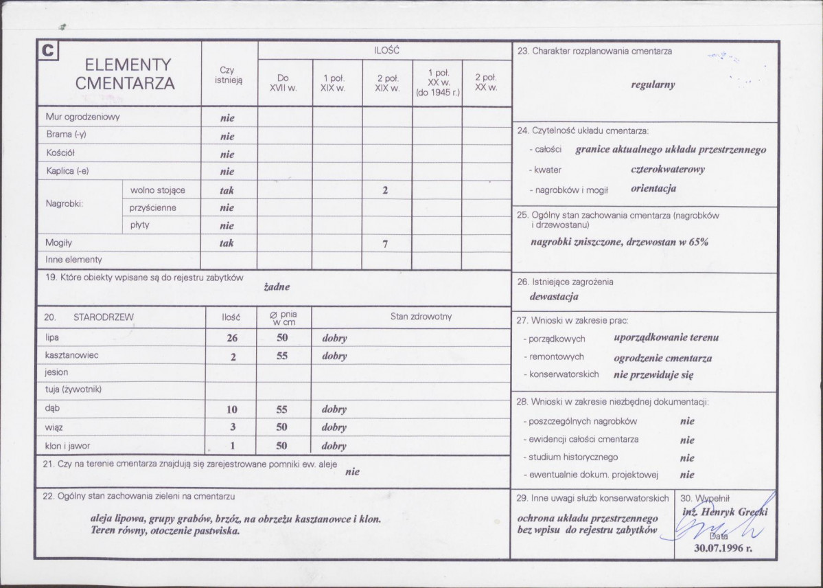 KC - Karta cmentarza, skan nr 2