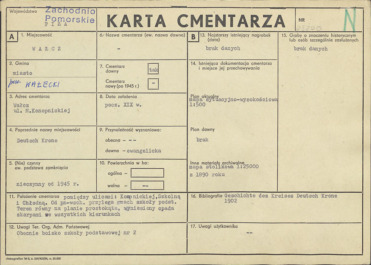 KC - Karta cmentarza, skan nr 1