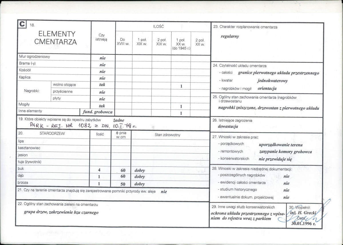 KC - Karta cmentarza, skan nr 2