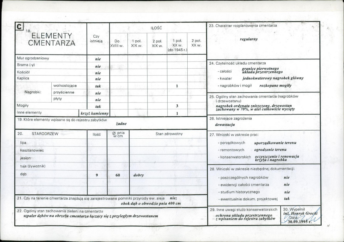 KC - Karta cmentarza, skan nr 2